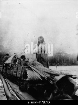 200 Rio Maniqui, nordöstra Bolivia. Flotte indianbohag med - SMVK - 005668 Foto Stock