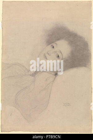 . Ritratto di una giovane donna reclino tra 1897 e 1898 43 Gustav Klimt (Austriaco - Ritratto di una giovane donna - Inclinabile Foto Stock