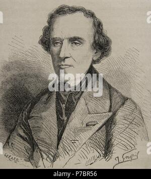 Giacomo Meyerbeer (1791-1864). Opera tedesca compositore. Ritratto. Incisione di Gerard. Xix secolo. Foto Stock