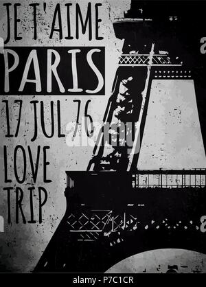 Parigi - una città di amore e romanticismo Illustrazione Vettoriale