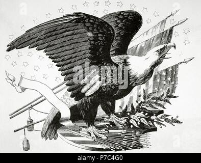 Bandiera Dell'aquila Calva Americana Su Sfondo Trasparente Fotografia