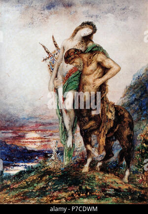 Gustave Moreau - un poeta morto essendo portato da un centauro Foto Stock