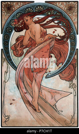 Mucha Alphonse Maria - le arti 1 - Danza Foto Stock