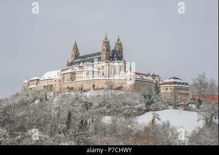 Castello comburg, Schwaebisch Hall, Hohenlohe regione, Baden-Wuerttemberg, Heilbronn-Franconia, Germania Foto Stock