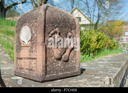 Cammino di Santiago, schwaebisch hall, hohenlohe regione, Baden-Wuerttemberg, Heilbronn-Franconia, Germania Foto Stock