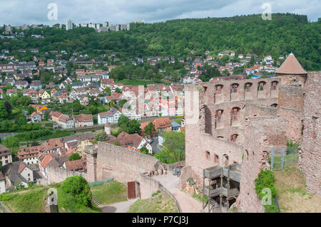 Castello di Wertheim, Wertheim, Main-Tauber, Odenwald, Spessart, Baden-Wuerttemberg, Heilbronn-Franconia, Germania Foto Stock