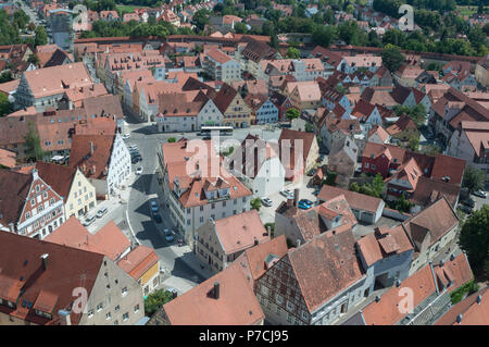 Città vecchia, noerdlingen, Donau-Ries, Baviera, Germania Foto Stock