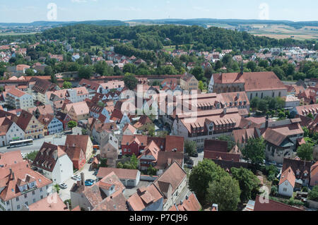 Città vecchia, noerdlingen, Donau-Ries, Baviera, Germania Foto Stock