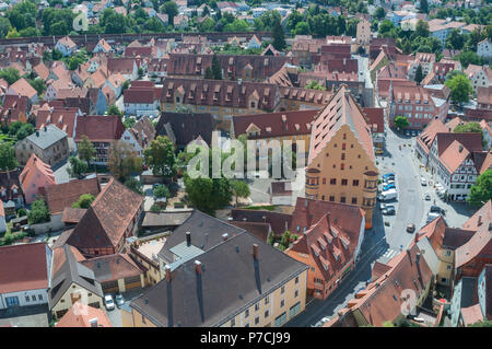 Città vecchia, noerdlingen, Donau-Ries, Baviera, Germania Foto Stock