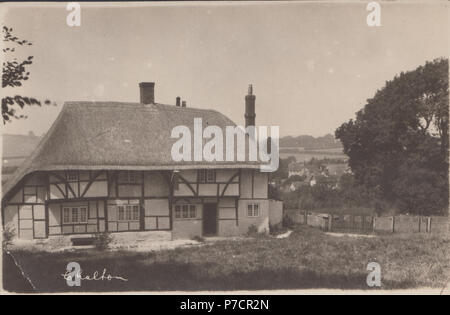 Vintage fotografia reale del Red Lion Inn, Chalton, Hampshire, Inghilterra, Regno Unito Foto Stock