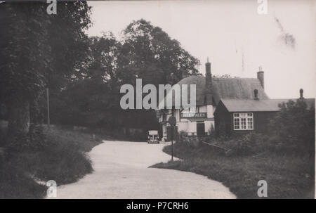 Vintage fotografia reale del Red Lion Inn,Chalton, Hampshire, Inghilterra, Regno Unito Foto Stock