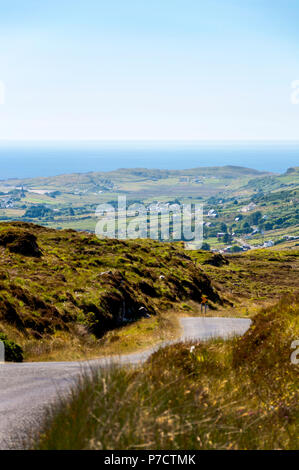 Vista generale con copyspace di Glencolumbkille, County Donegal, Irlanda Foto Stock