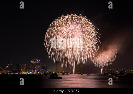 San Diego dal 4 luglio i fuochi d'artificio Foto Stock
