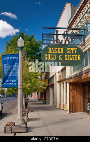 Strada principale di Baker City, Oregon, Stati Uniti d'America Foto Stock