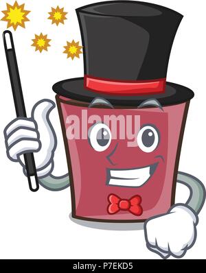 Mago cioccolata calda mascotte cartoon Illustrazione Vettoriale