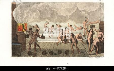 Russian Banya, sauna o bagni pubblici, XVIII secolo. Gli uomini e le ... Russian Banya, sauna o bagni pubblici, XVIII secolo. Gli uomini e le ...
