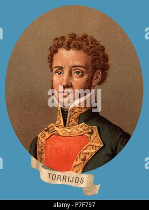 José María Torrijos (1791-1831), il generale liberale español de la guerra de la Independencia. Foto Stock