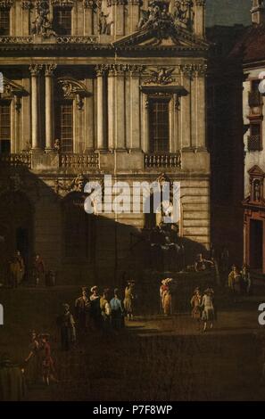 Bernardo Bellotto (1721/2-1780). Paesaggio urbano italiano pittore. Università di Vienna square, 1758-1761. Kunsthistorisches Museum (Museo di Storia dell'arte). Vienna. Austria. Foto Stock