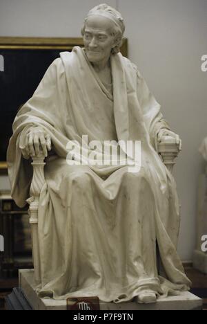 Voltaire, Francois-Marie Arouet, chiamato (1694-1778). Lo scrittore francese. Scultura da Jean-Antoine Houdon (1741-1828), 1781. Lo stato Museo Hermitage. San Pietroburgo. La Russia. Foto Stock