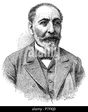 Asenjo Barbieri, Francisco (1823-1894), compositore español de Música y castiza popolari. Grabado de 1894. Foto Stock