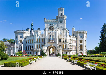 Zamek Hluboka nad Vltavou, Jizni Cechy, Ceska republika / castle Hluboka nad Vltavou, Boemia del Sud, Repubblica Ceca Foto Stock