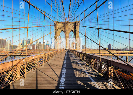 Ponte di Brooklyn, New York City, nessuno Foto Stock