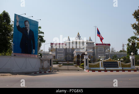 Vista esterna del Palazzo Presidenziale, Vientiane, Laos, Asia.a. Foto Stock