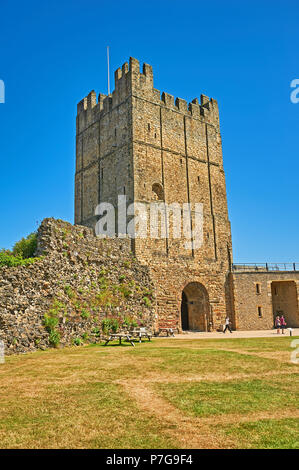 Richmond Castle Keep, North Yorkshire, Inghilterra Foto Stock