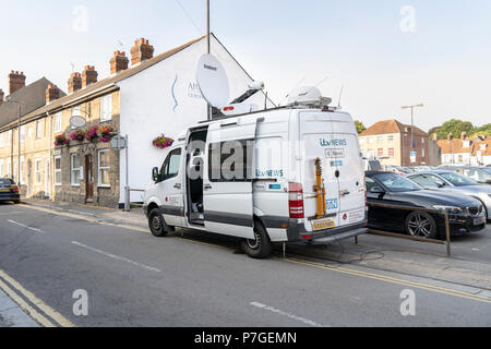 ITV News di OB van in Salisbury Regno Unito Foto Stock