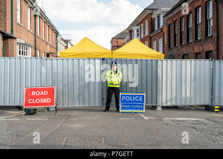 Funzionario di polizia sul dovere Salisbury Foto Stock