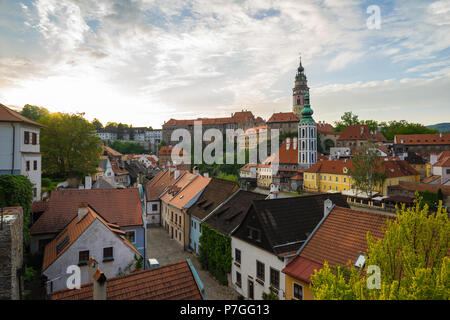 Cesky Krumlov città vecchia in Repubblica Ceca. Foto Stock
