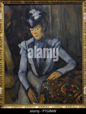 Paolo ce zanne (1839-1906). Pittore Francese. Lady in blu. Ca. 1900. Olio su tela. Lo stato Museo Hermitage. San Pietroburgo. La Russia. Foto Stock