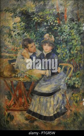 Pierre-Auguste Renoir (1841-1919). Pittore Francese. Stile impressionista. Nel giardino, 1895. Olio su tela. Lo stato Museo Hermitage. San Pietroburgo. La Russia. Foto Stock