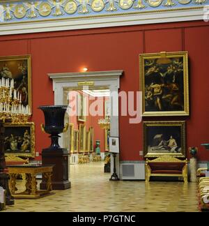 Lo stato Museo Hermitage. Vista la grande Lucernario italiano camera. San Pietroburgo. La Russia. Foto Stock