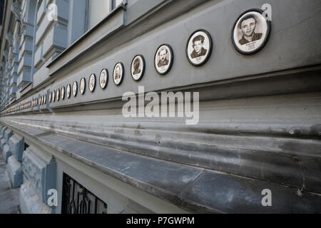 La casa del terrore edificio del museo di Budapest, Hurngary Foto Stock