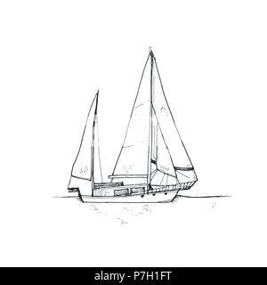 Disegno vettoriale barca Illustrazione Vettoriale