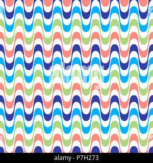 Onde senza giunture geometrica pattern. Semplice ondulate strisce a zig-zag sfondo. Colorato decor moderno design Foto Stock