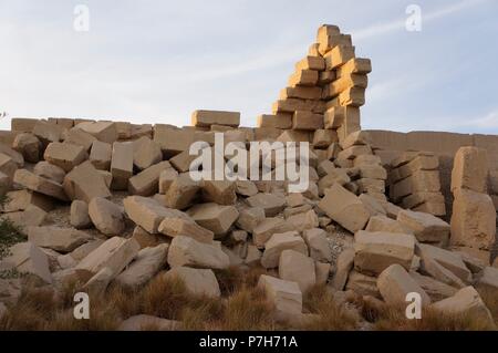 Egipto. Ramesseum. Nombre dado al templo funerario erigir ordenado por Ramsés II, y situado en la necrópolis de Tebe, en la ribera occidental del río Nilo, Frente a la ciudad de Luxor. Foto Stock