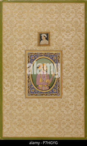 24 Abu'l'Hasan ritratti di Jahangir e Shah Jahan, 1628, Museo Aga Khan. Foto Stock