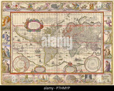 20101208105459!Willem Blaeu - Nova totius orbis terrarum Geographica ac hydrographica tabula. Foto Stock