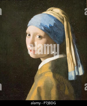 Johannes Vermeer - Ragazza con un orecchino di perla c.1665 Foto Stock