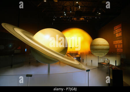 Laval, Canada, Gennaio 22, 2018. Visualizzazione statica del nostro sistema solare al Cosmodome in Laval, Québec.Credit:Mario Beauregard/Alamy Live News Foto Stock