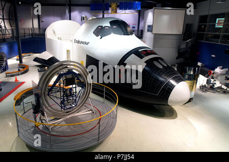 Laval, Canada, Gennaio 22, 2018. Mock-up della navetta spaziale Endeavour al Cosmodome in Laval, Québec.Credit:Mario Beauregard/Alamy Live News Foto Stock