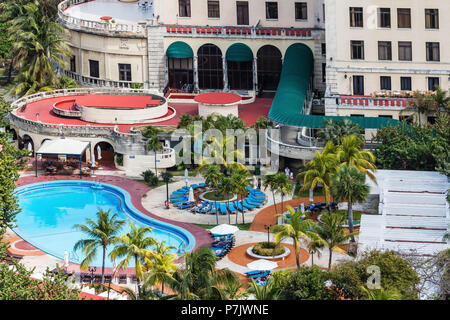 Lo storico Hotel Nacional de Cuba situato sul Malecón nel mezzo del Vedado, Cuba Foto Stock