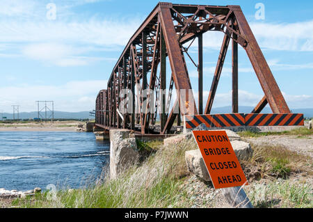 Stephenville attraversando il ponte ferroviario ora parte del Terranova T'ferroviaria distanza lungo il sentiero. Foto Stock