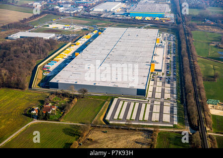 Logistica di Amazon logistica di nuovo centro del rivenditore online a Werne. Il commercio online, Werne, Ruhrgebiet, Nord Reno-Westfalia, Germania Foto Stock