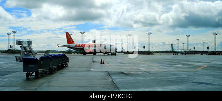 Easyjet piano a Copenhagen Kastrup Airport Foto Stock