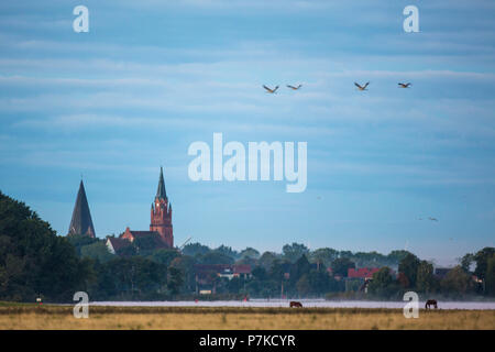 Germania, Meclemburgo-Pomerania, Röbel, vista sulla città Foto Stock