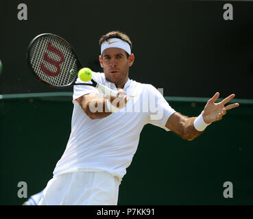 JUAN Martin Del Potro, i campionati di Wimbledon 2018, i campionati di Wimbledon 2018 All England Tennis Club, 2018 Foto Stock