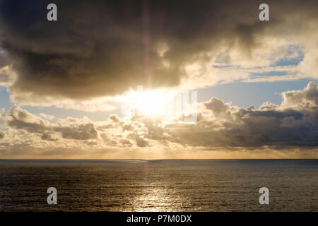 Tramonto, Land's End, Cornwall, Regno Unito Foto Stock